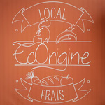 Logo pour EcOrigine. Ici imprimé sur toile façon cannevas.